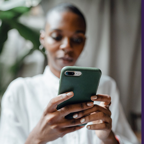 a girl using her phone